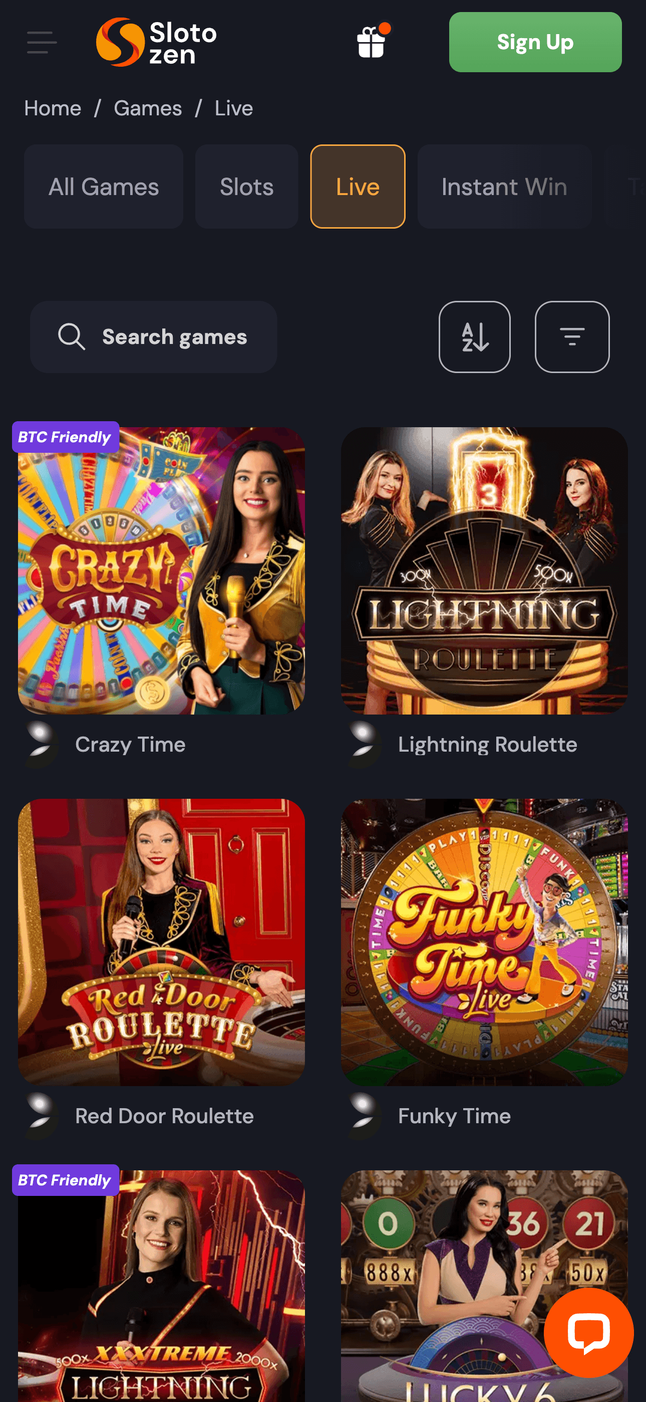 Slotozen Mobile Casino Live Games